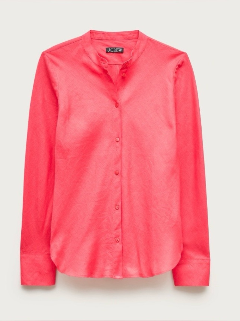 J.Crew NWT Bias-cut Linen shirt Size 6 Top Button Up Tropical Ruby